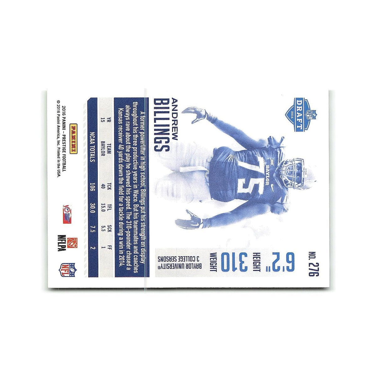 Andrew Billings Rookie 2016 Panini Prestige #276 Cincinnati Bengals NM
