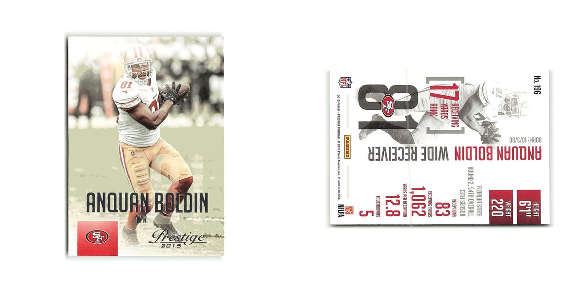 Anquan Boldin 2015 Panini Prestige #196 San Francisco 49ers Football Card NM
