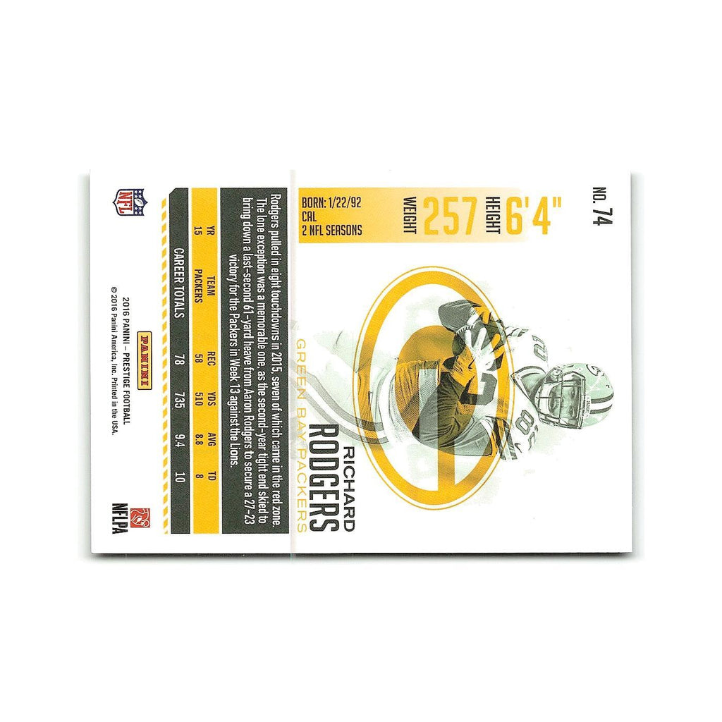 Richard Rodgers 2016 Panini Prestige #74 Green Bay Packers Football Card NM