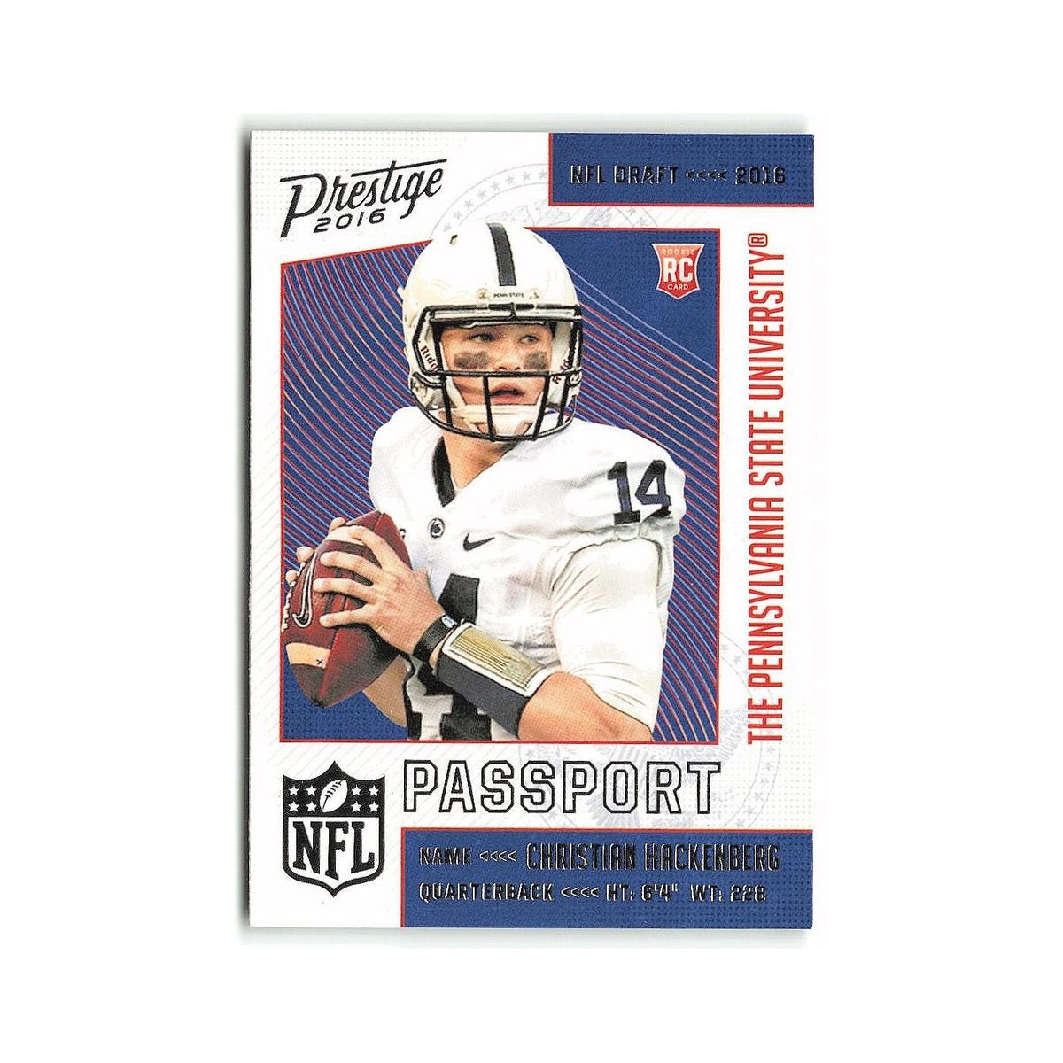 Christian Hackenberg Rookie 2016 Panini Prestige #1 Penn State Nittany Lions NM