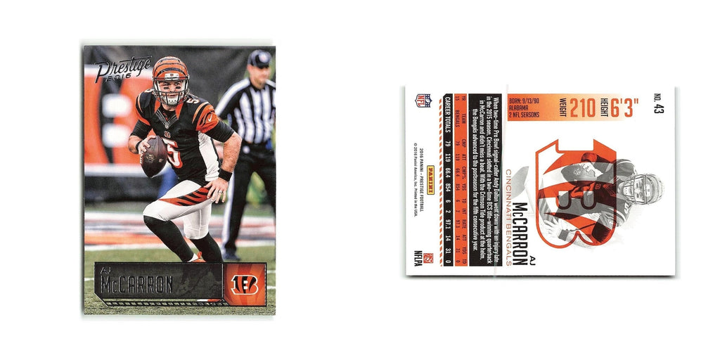 AJ McCarron 2016 Panini Prestige #43 Cincinnati Bengals Football Card NM