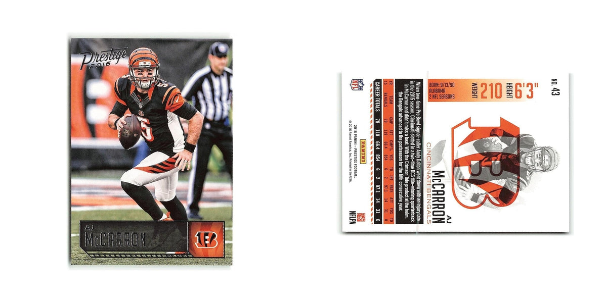 AJ McCarron 2016 Panini Prestige #43 Cincinnati Bengals Football Card NM