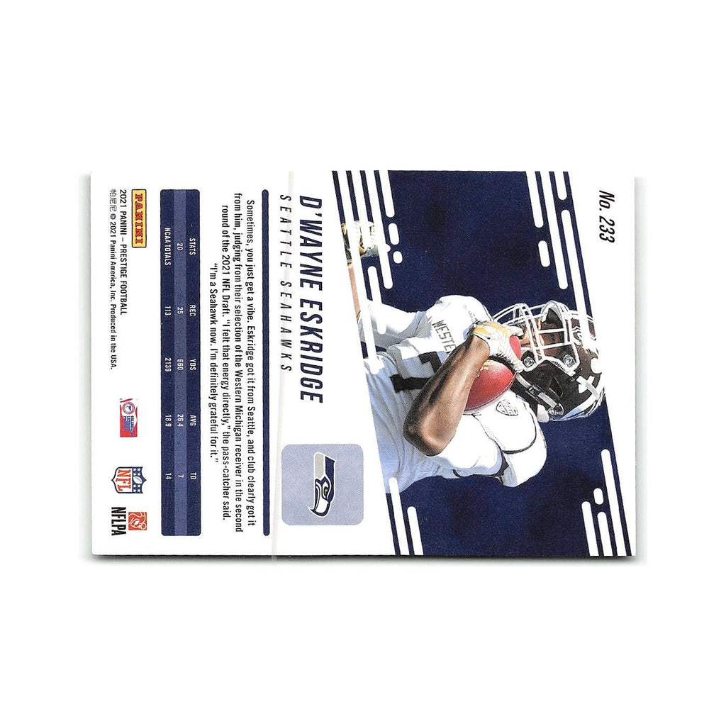 D'Wayne Eskridge Rookie 2021 Panini Prestige #233 Seattle Seahawks NM