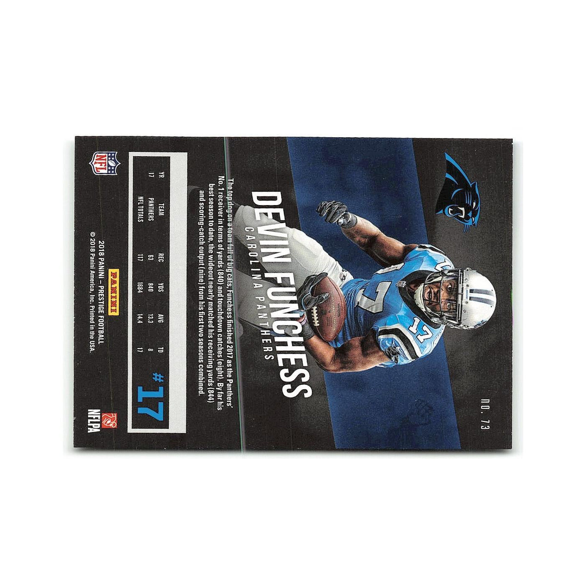 Devin Funchess 2018 Panini Prestige #73 Carolina Panthers Football Card NM