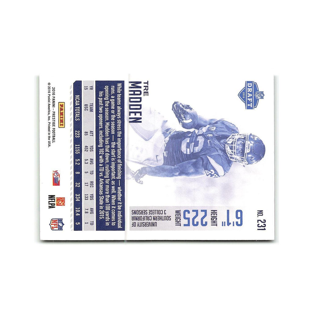 Tre Madden Rookie 2016 Panini Prestige #231 Seattle Seahawks Football Card NM