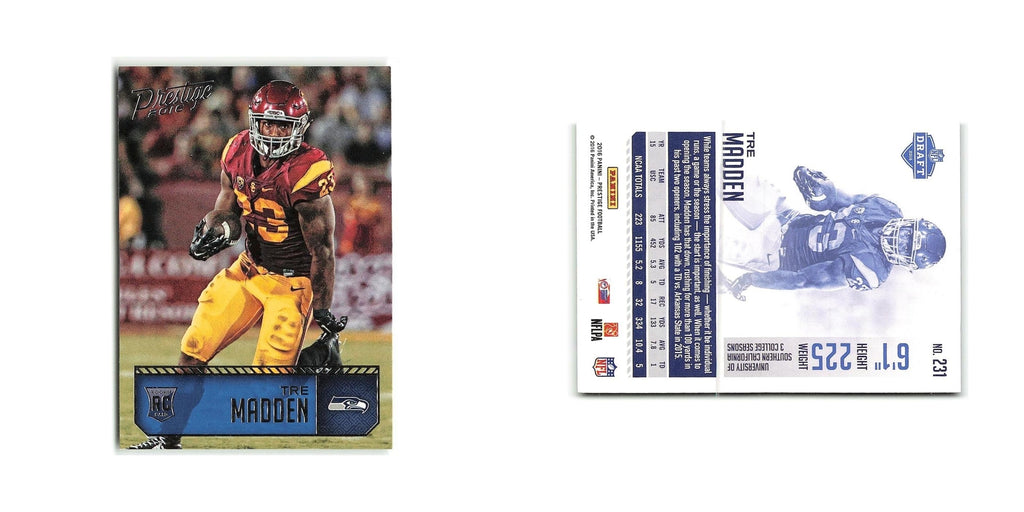 Tre Madden Rookie 2016 Panini Prestige #231 Seattle Seahawks Football Card NM