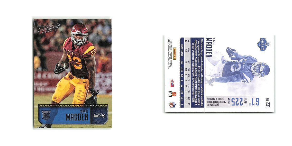 Tre Madden Rookie 2016 Panini Prestige #231 Seattle Seahawks Football Card NM