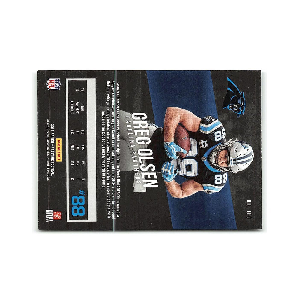 Greg Olsen 2018 Panini Prestige #180 Carolina Panthers Football Card NM
