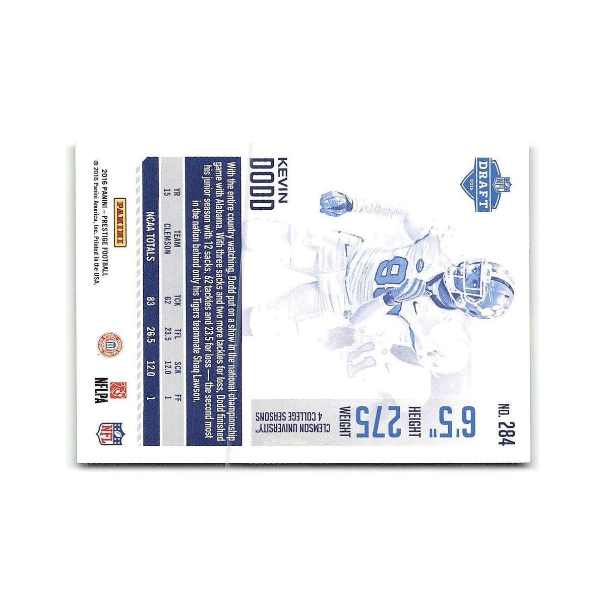 Kevin Dodd Rookie 2016 Panini Prestige #284 Tennessee Titans Football Card NM