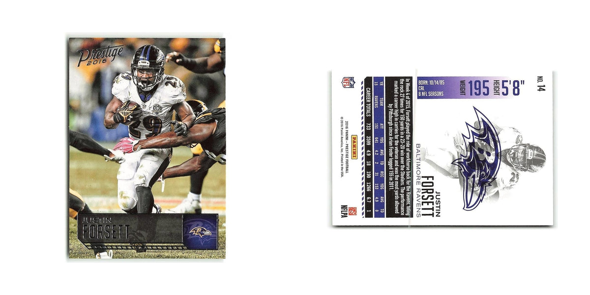 Justin Forsett 2016 Panini Prestige #14 Baltimore Ravens Football Card NM