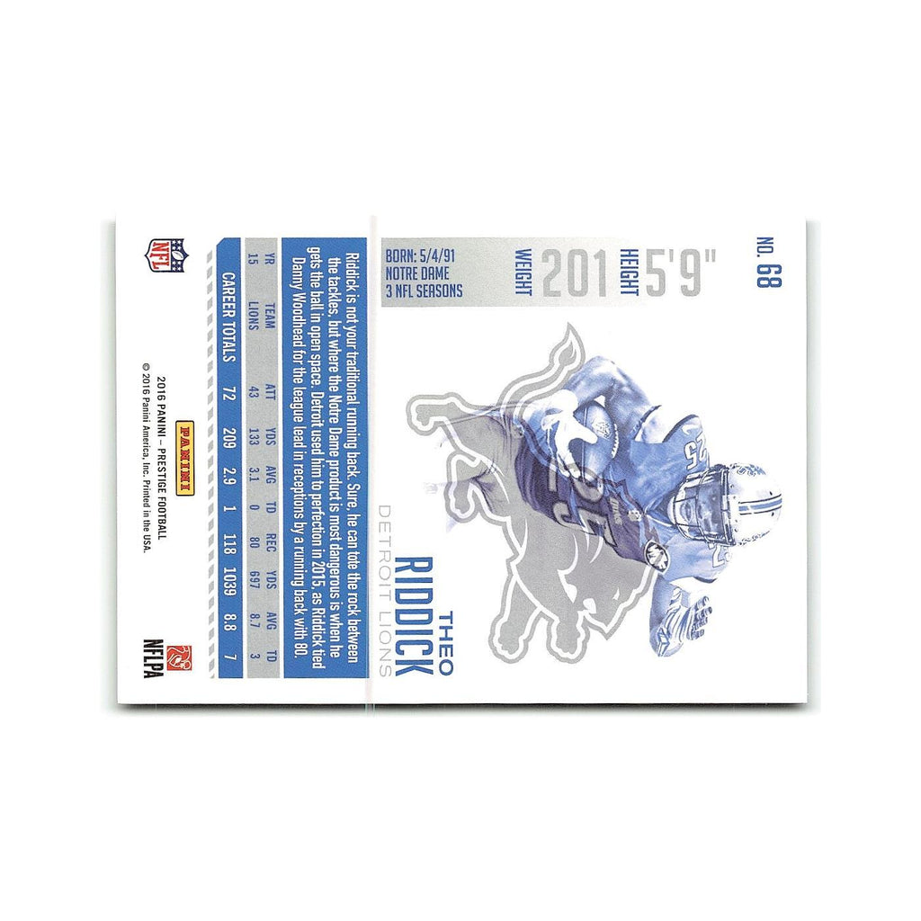 Theo Riddick 2016 Panini Prestige #68 Detroit Lions Football Card NM