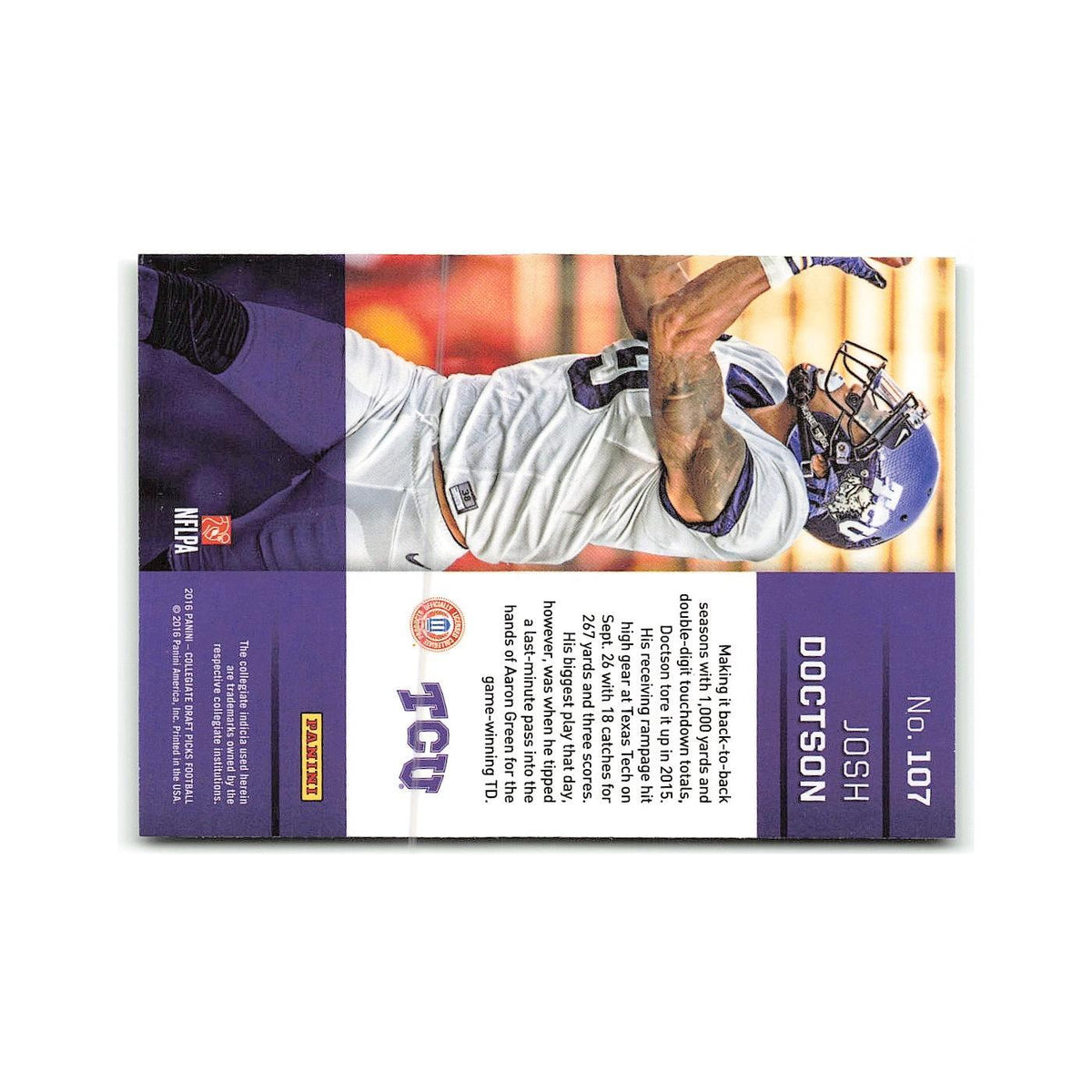 Josh Doctson Rookie 2016 Panini Prizm Collegiate Draft Picks #107 NM