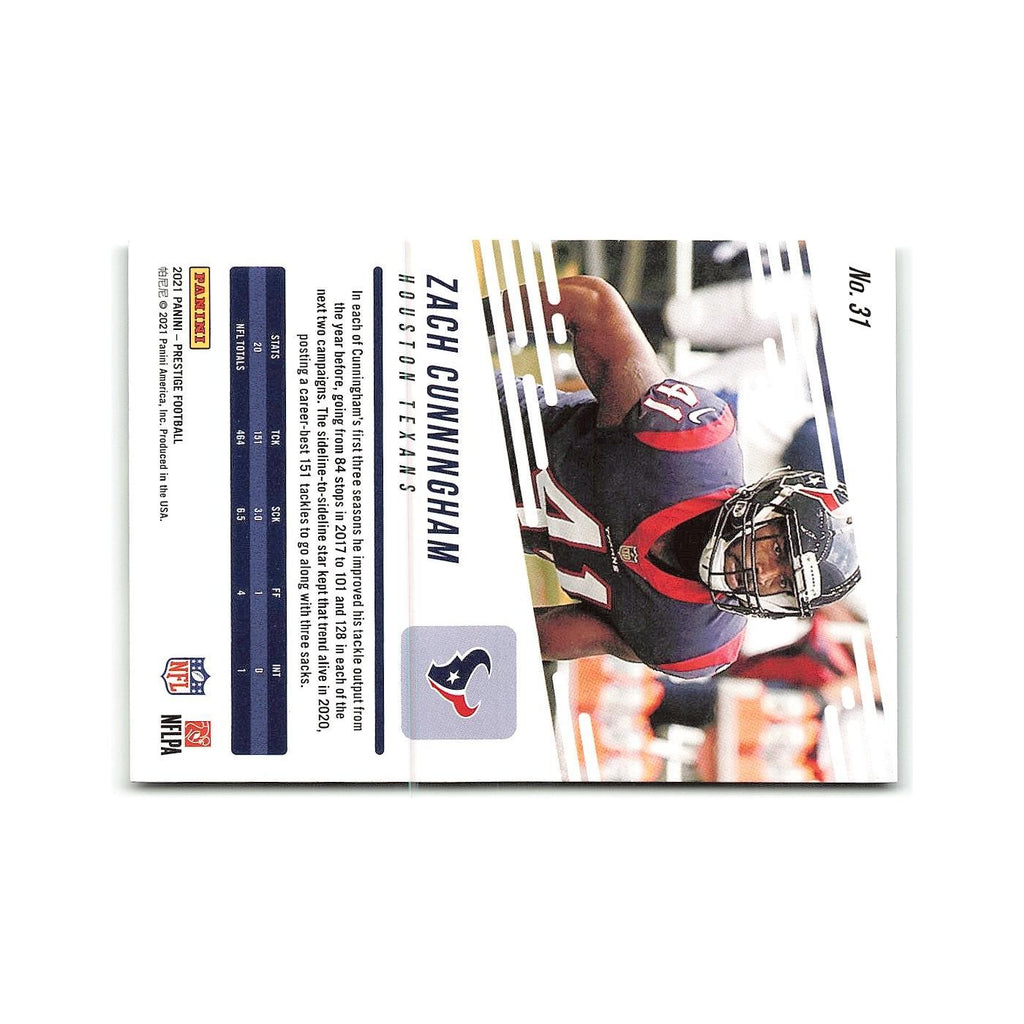 Zach Cunningham 2021 Panini Prestige #31 Houston Texans Football Card NM