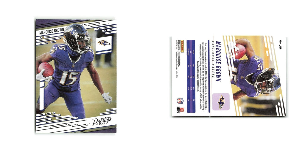 Marquise Brown 2021 Panini Prestige #20 Baltimore Ravens Football Card NM