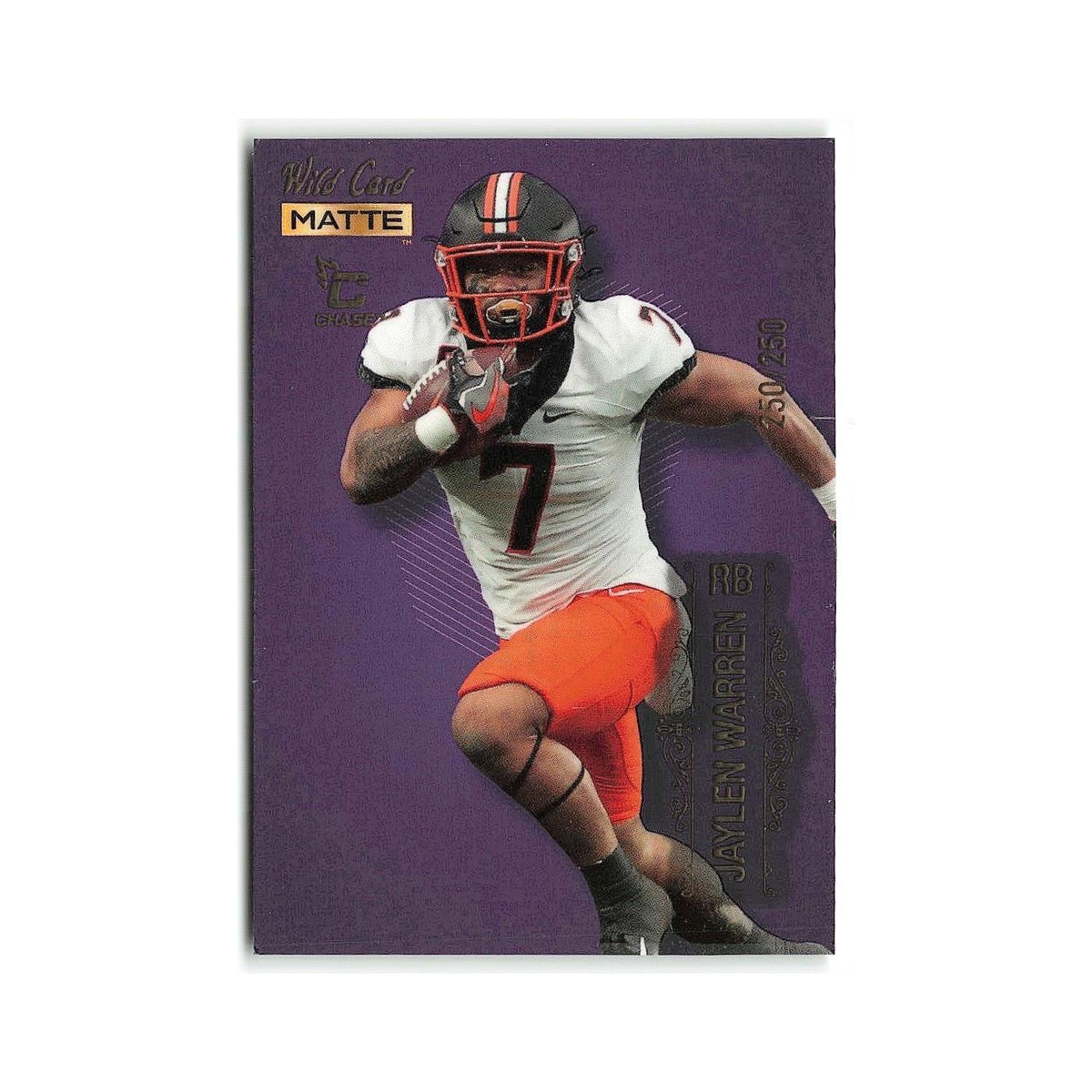 Jaylen Warren #/250 2022 Wild Card Matte Green #MB-58 Oklahoma State Cowboys NM