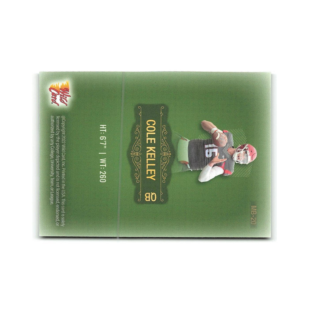 Cole Kelley #/250 2022 Wild Card Matte Green #MB-20 NM