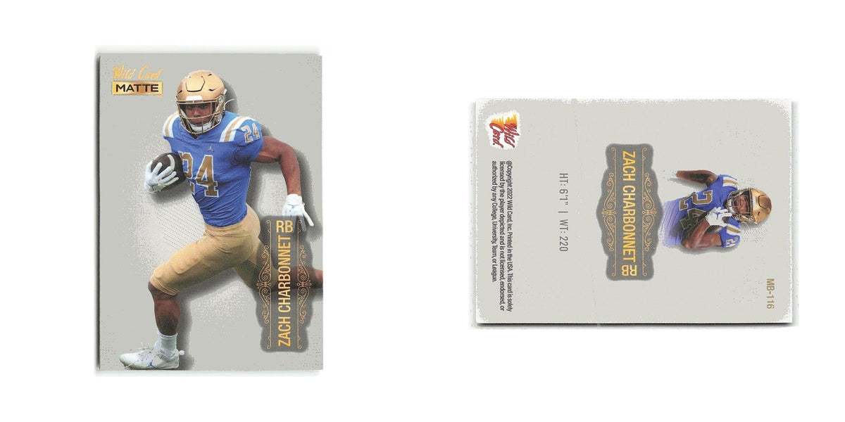 Zach Charbonnet 2022 Wild Card Matte #MB-116 UCLA Bruins Football Card NM