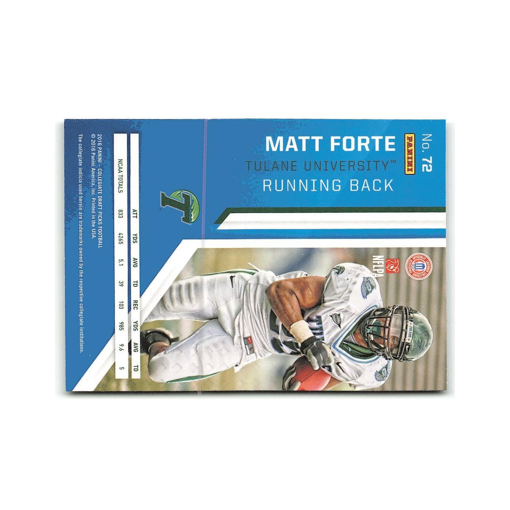 Matt Forte 2016 Panini Prizm Collegiate Draft Picks #72 Tulane Green Wave NM
