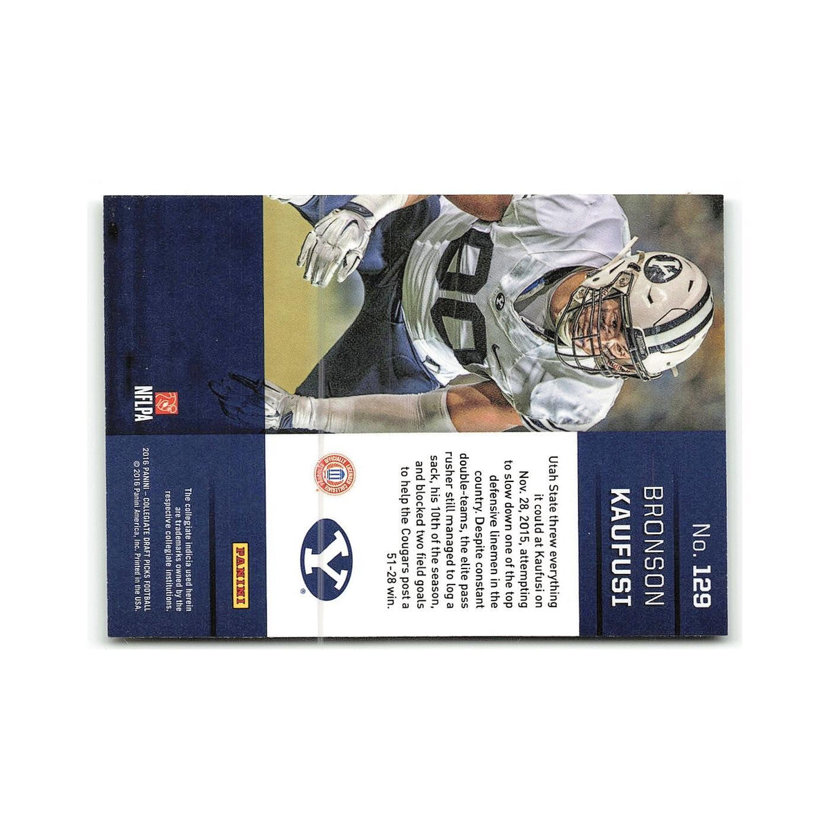 Bronson Kaufusi Rookie 2016 Panini Prizm Collegiate Draft Picks #129 NM