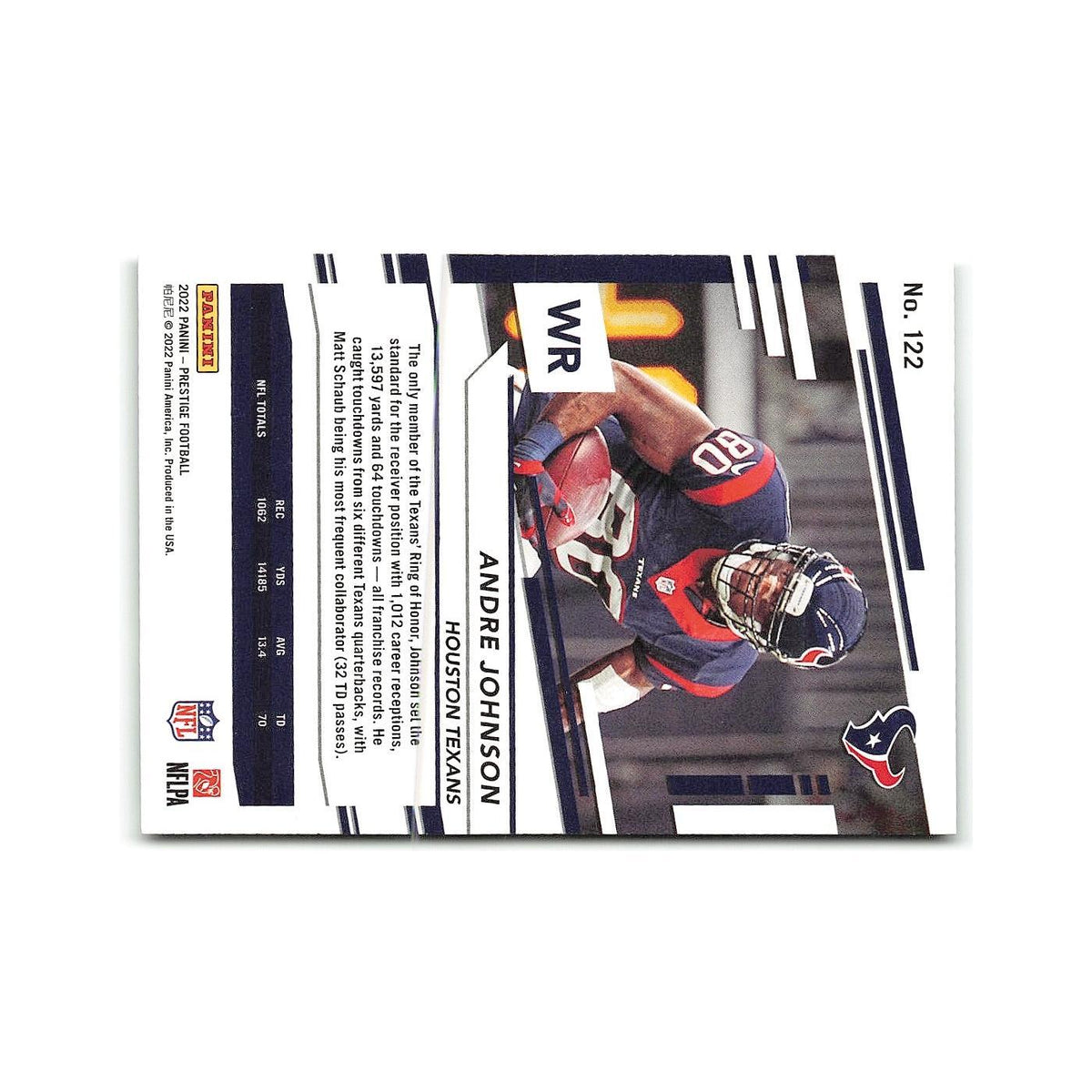 Andre Johnson 2022 Panini Prestige #122 Houston Texans Football Card NM