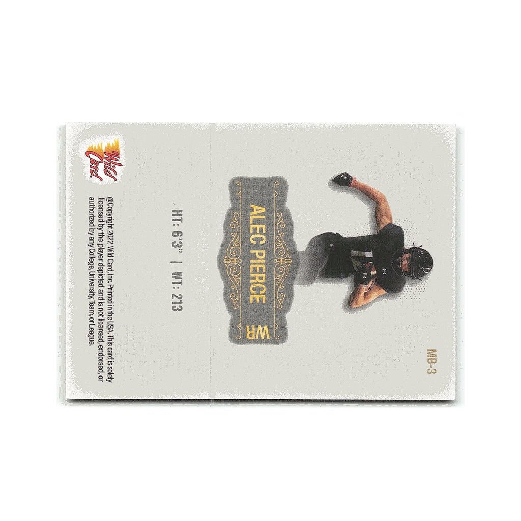 Alec Pierce 2022 Wild Card Matte #MB-3 Football Card NM