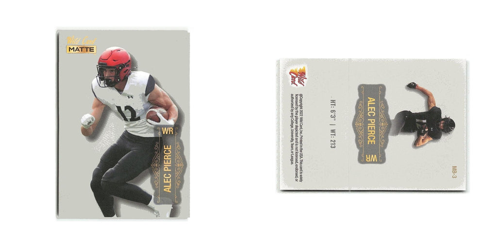 Alec Pierce 2022 Wild Card Matte #MB-3 Football Card NM