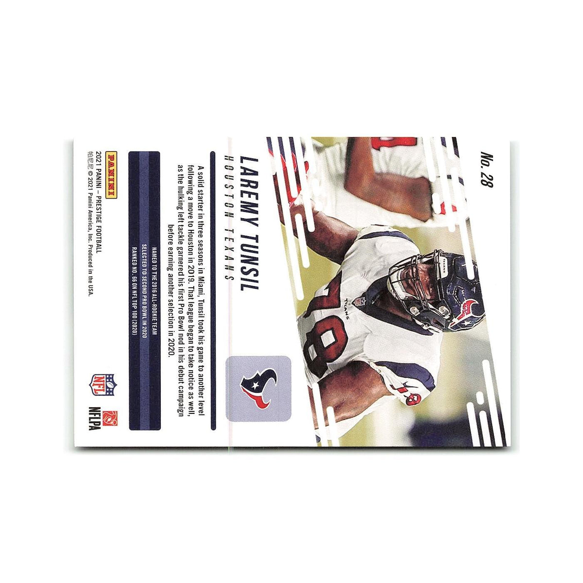 Laremy Tunsil 2021 Panini Prestige #28 Houston Texans Football Card NM
