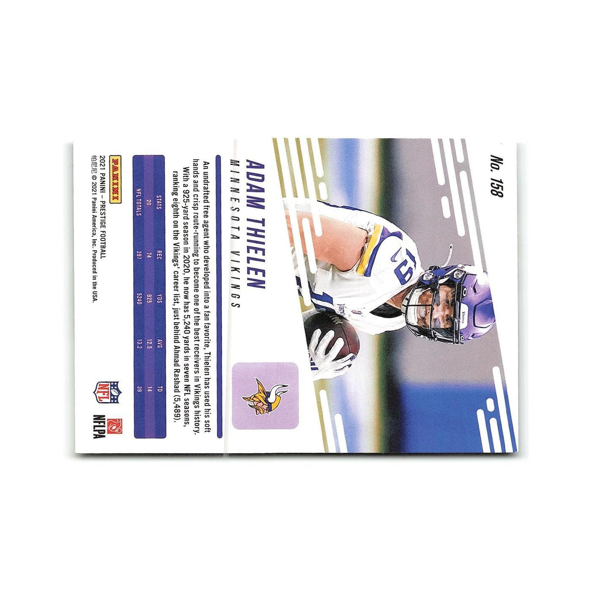 Adam Thielen 2021 Panini Prestige #158 Minnesota Vikings Football Card NM