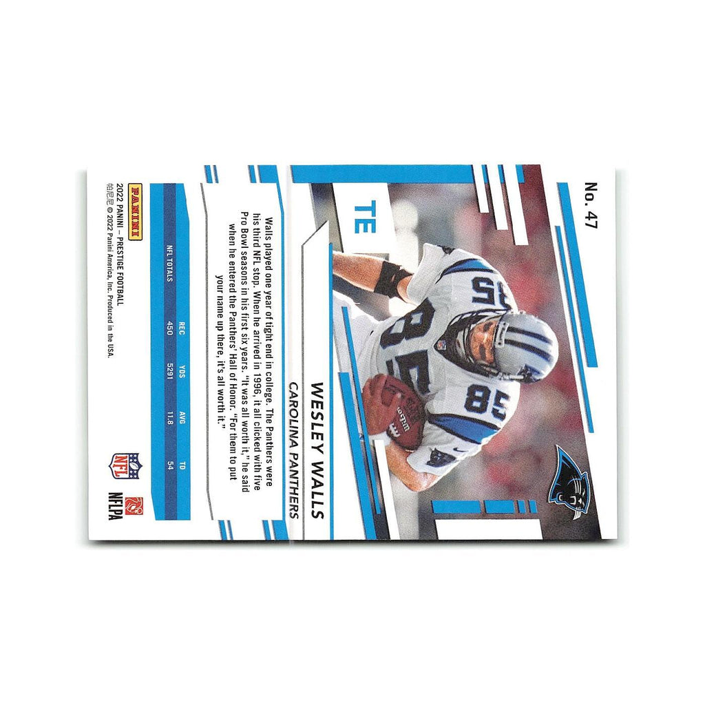 Wesley Walls 2022 Panini Prestige #47 Carolina Panthers Football Card NM