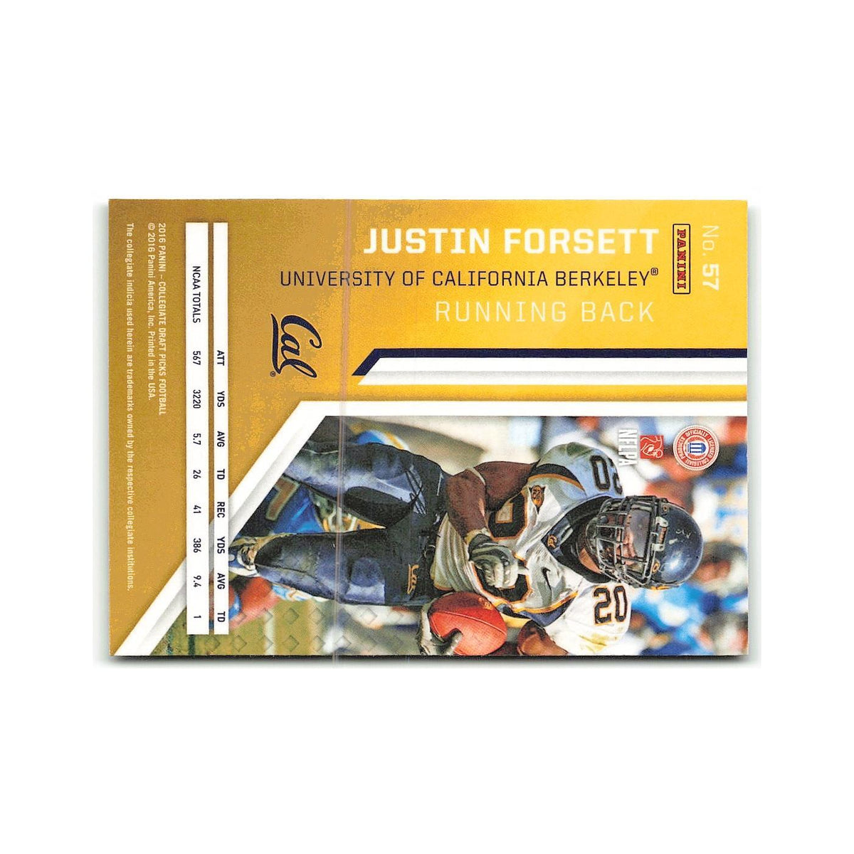 Justin Forsett 2016 Panini Prizm Collegiate Draft Picks #57 NM