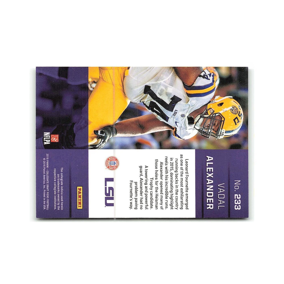 Vadal Alexander Rookie 2016 Panini Prizm Collegiate Draft Picks #233 NM