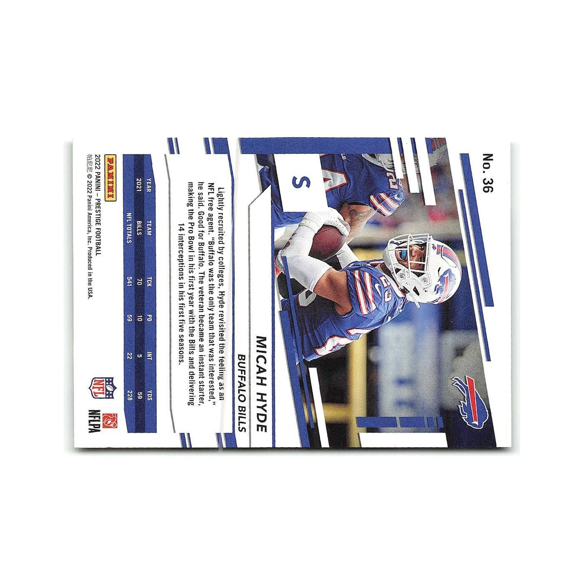 Micah Hyde 2022 Panini Prestige #36 Buffalo Bills Football Card NM