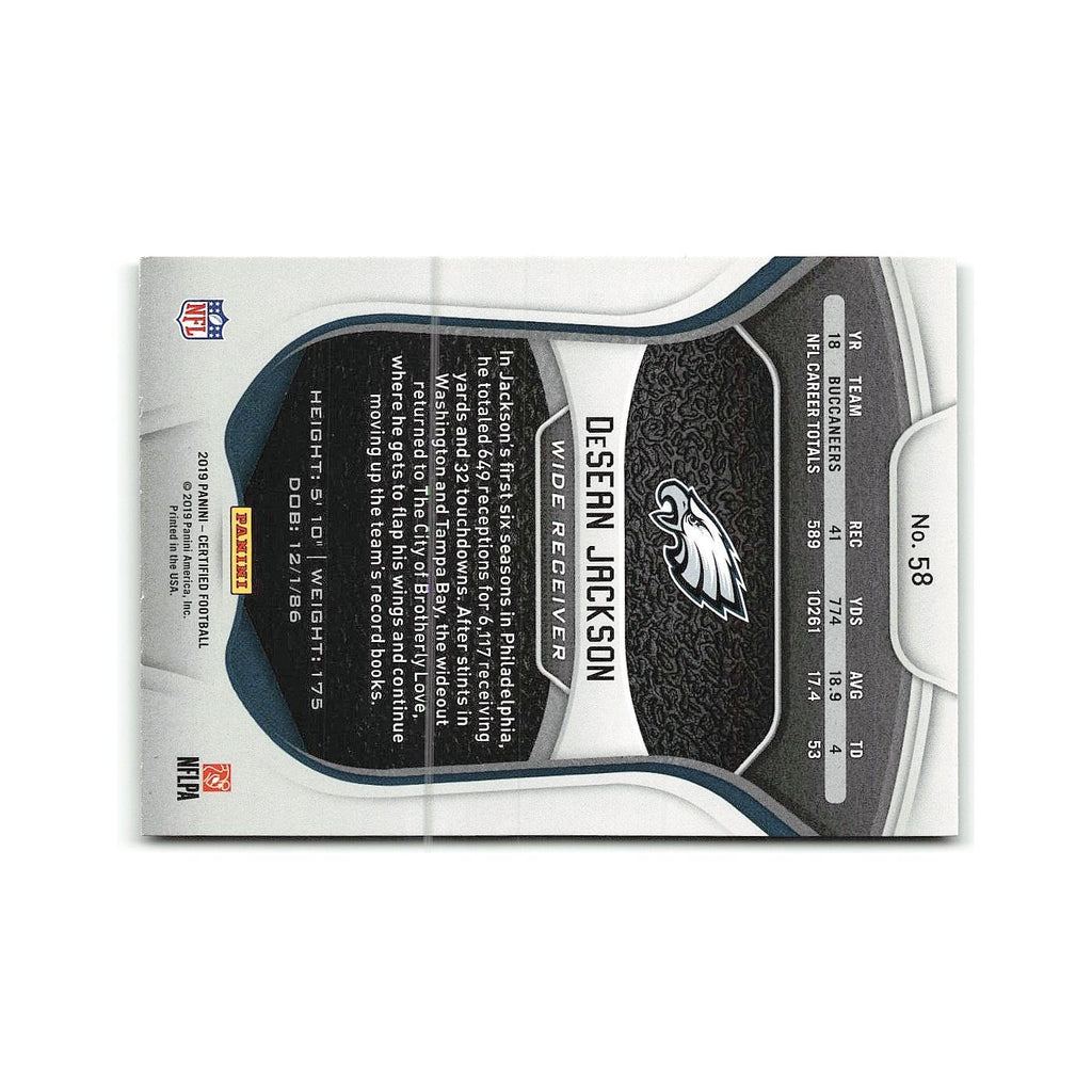 DeSean Jackson 2019 Panini Certified #58 Philadelphia Eagles Football Card NM