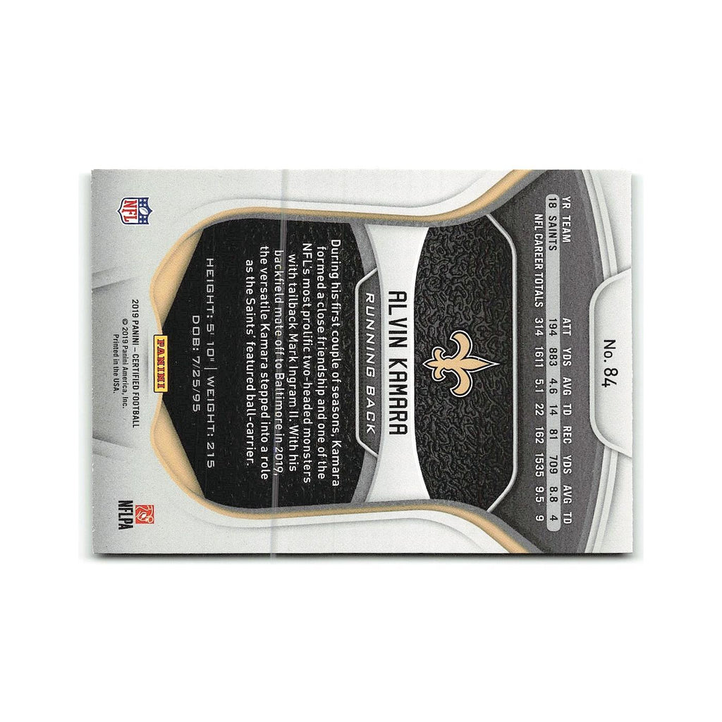 Alvin Kamara 2019 Panini Certified #84 New Orleans Saints Football Card NM
