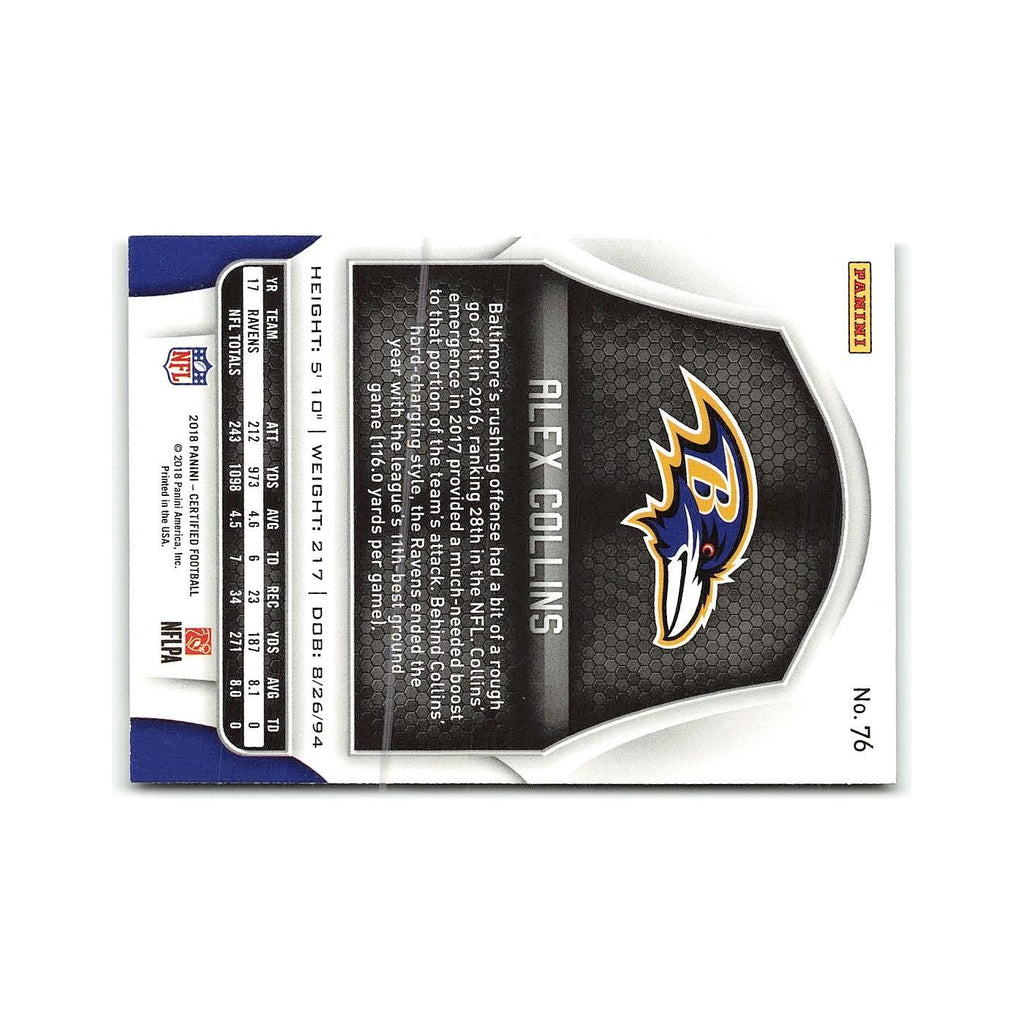 Alex Collins 2018 Panini Certified #76 Baltimore Ravens Football Card NM