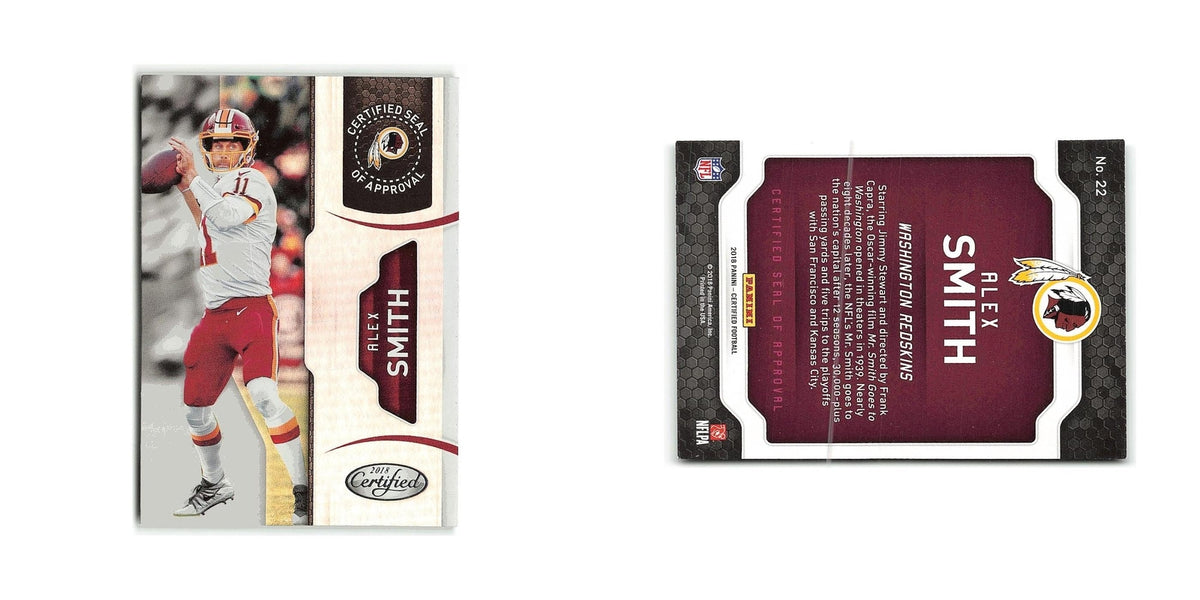 Alex Smith 2018 Panini Certified Seal of Approval #22 Washington Redskins NM