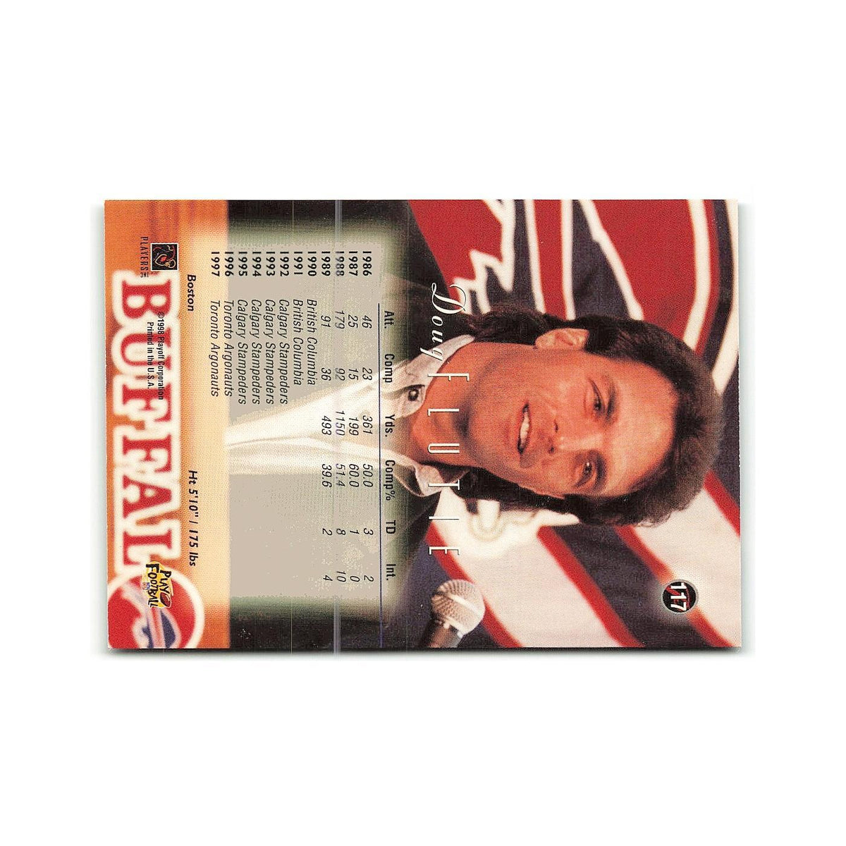 Doug Flutie 1998 Playoff Prestige #117 Buffalo Bills Football Card NM