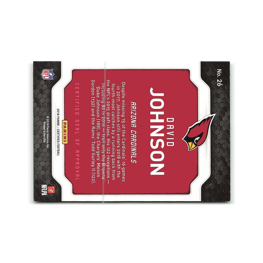 David Johnson 2018 Panini Certified Seal of Approval #26 Arizona Cardinals NM