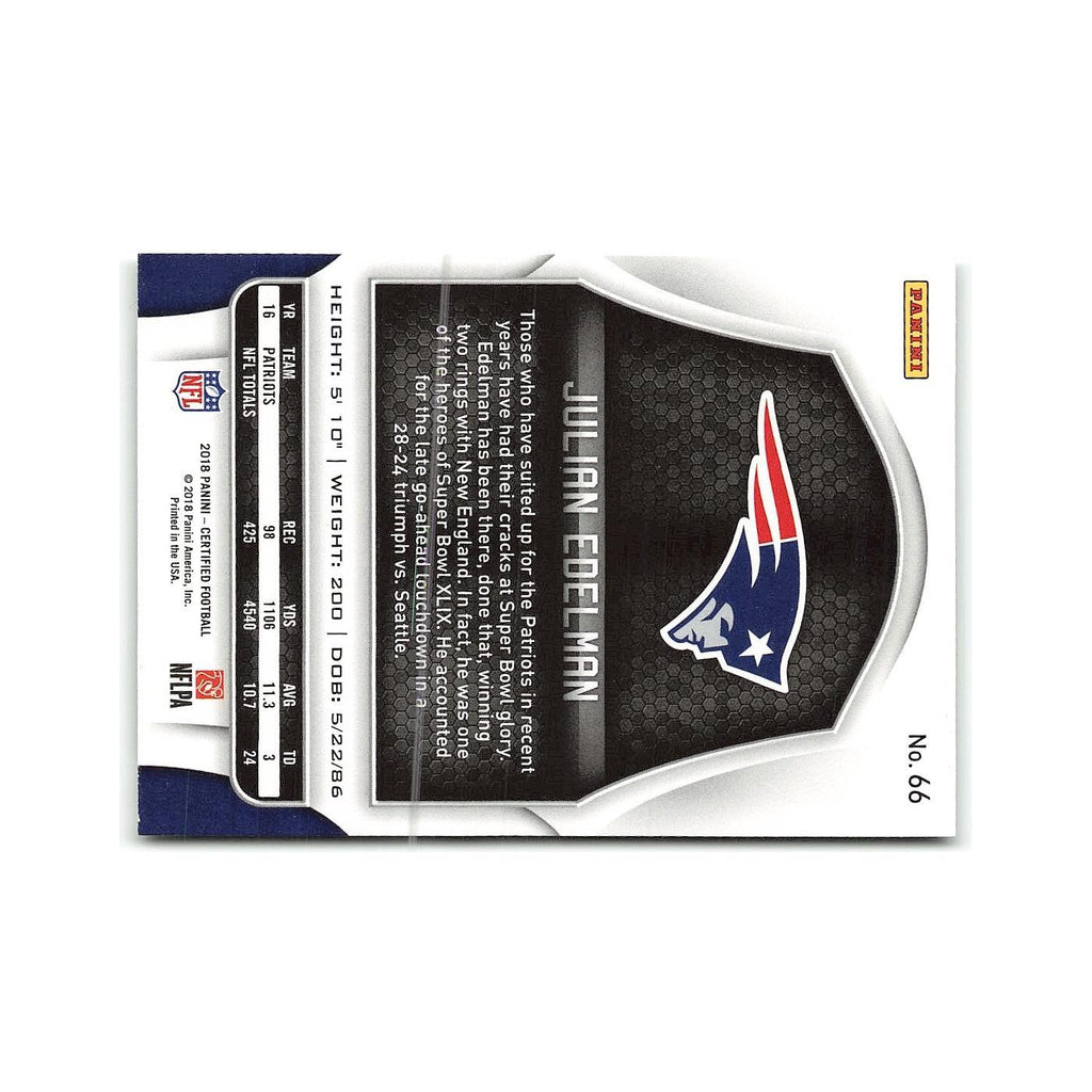 Julian Edelman 2018 Panini Certified #66 New England Patriots Football Card NM