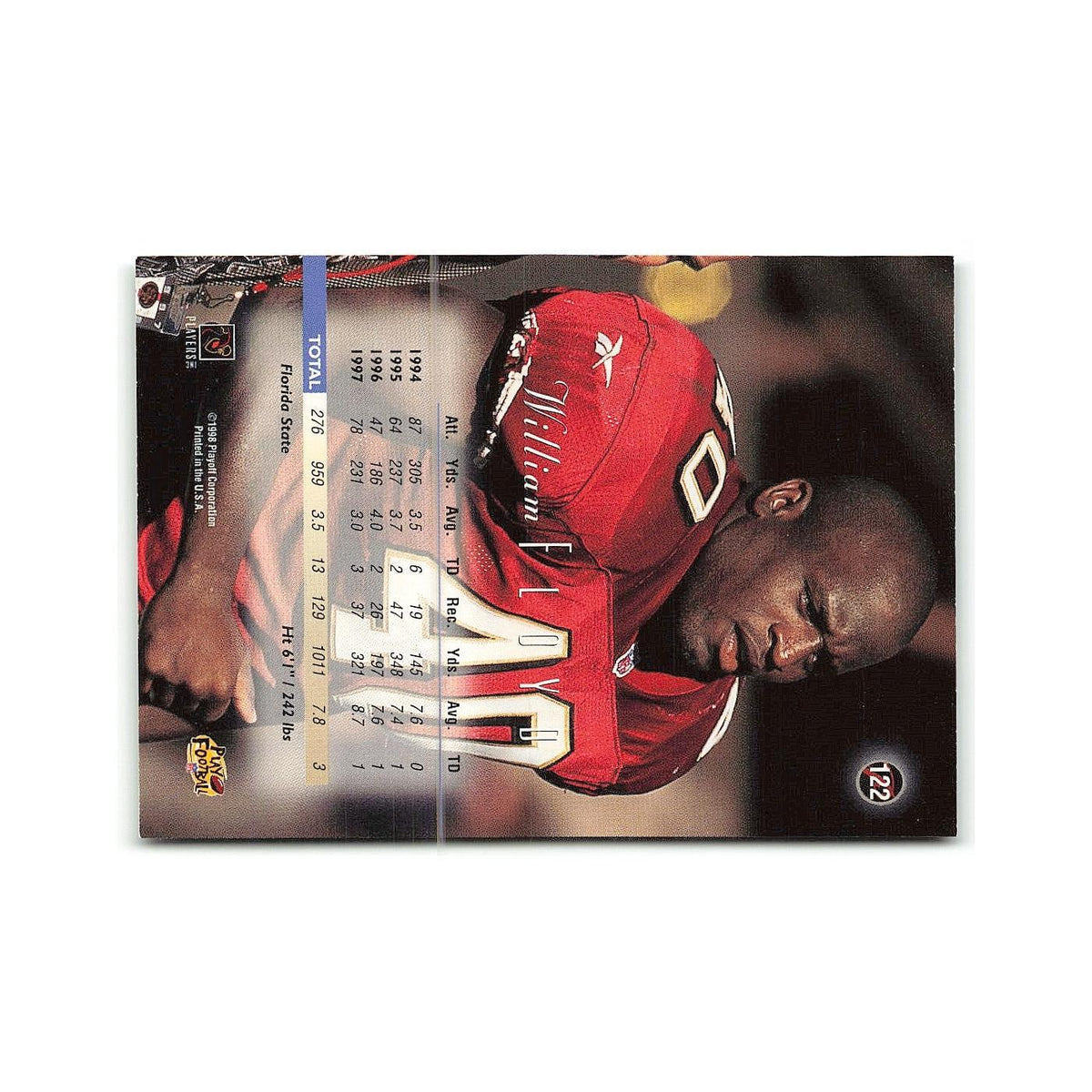 William Floyd 1998 Playoff Prestige #122 San Francisco 49ers Football Card NM