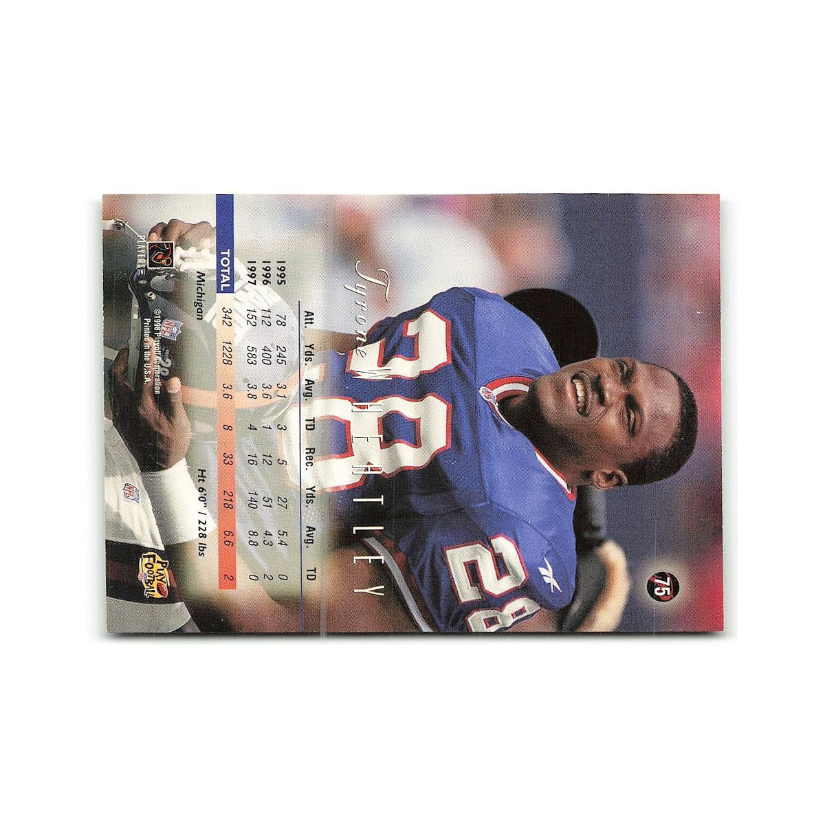 Tyrone Wheatley 1998 Playoff Prestige #75 New York Giants Football Card NM