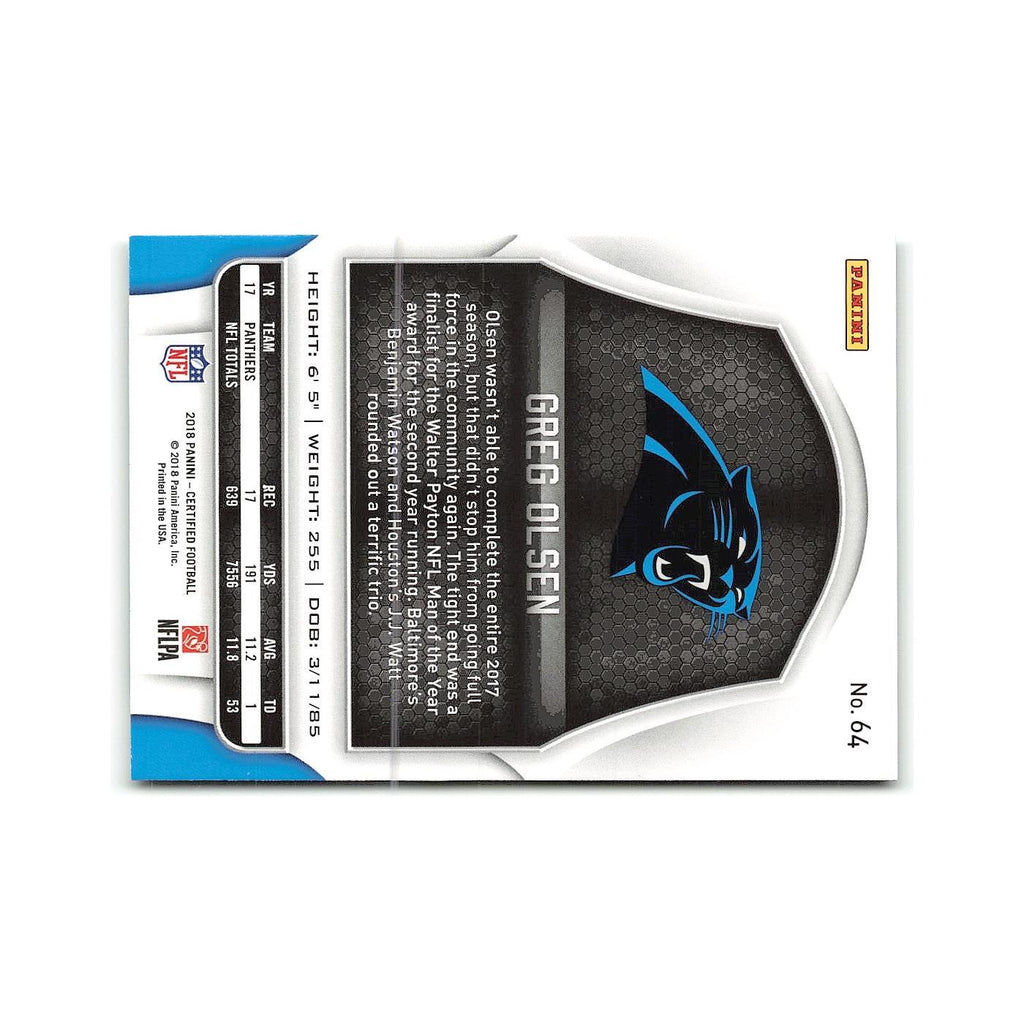 Greg Olsen 2018 Panini Certified #64 Carolina Panthers Football Card NM