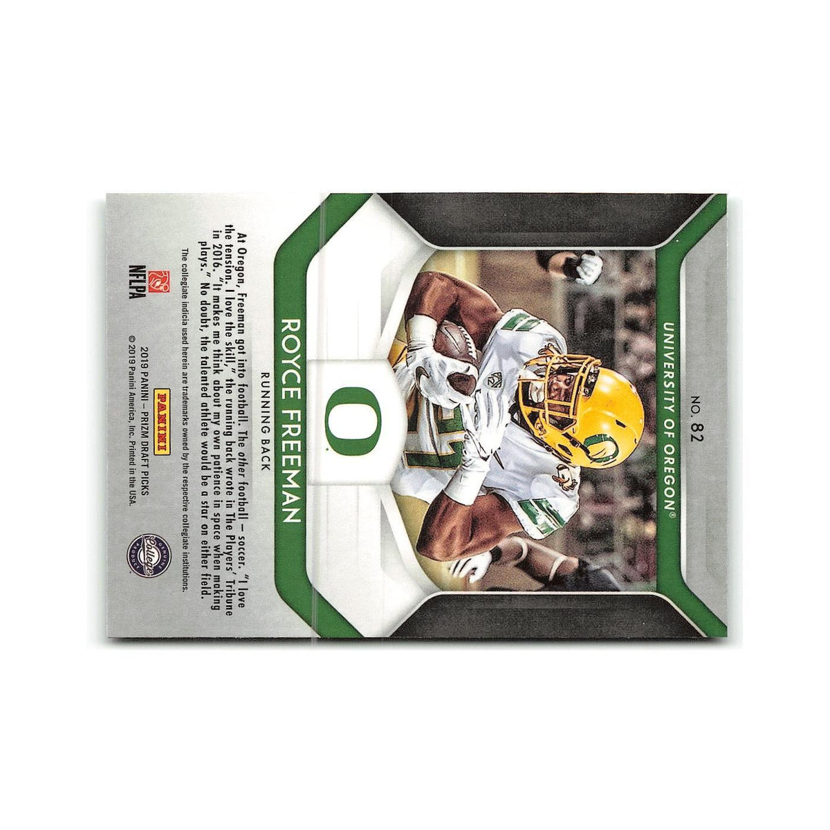 Royce Freeman 2019 Panini Prizm Collegiate Draft Picks #82 Oregon Ducks NM