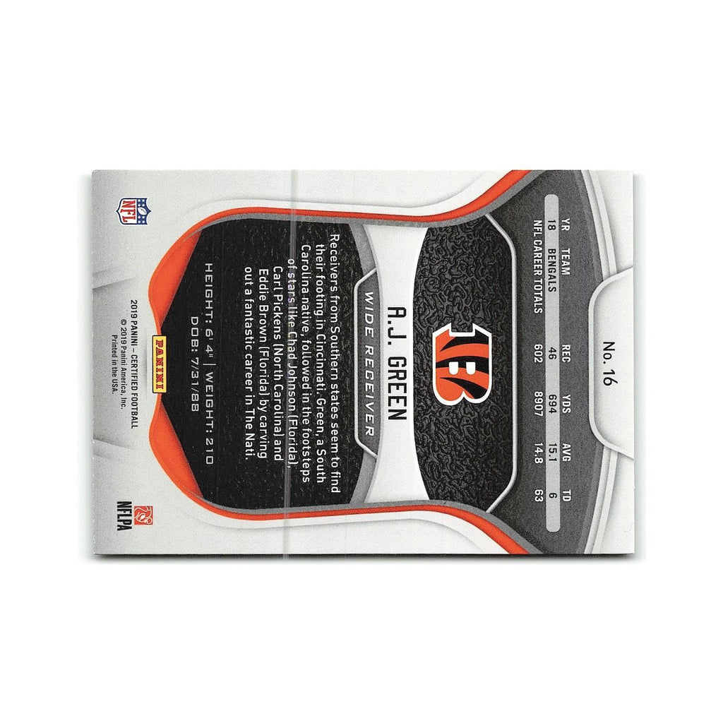 A.J. Green 2019 Panini Certified #16 Cincinnati Bengals Football Card NM
