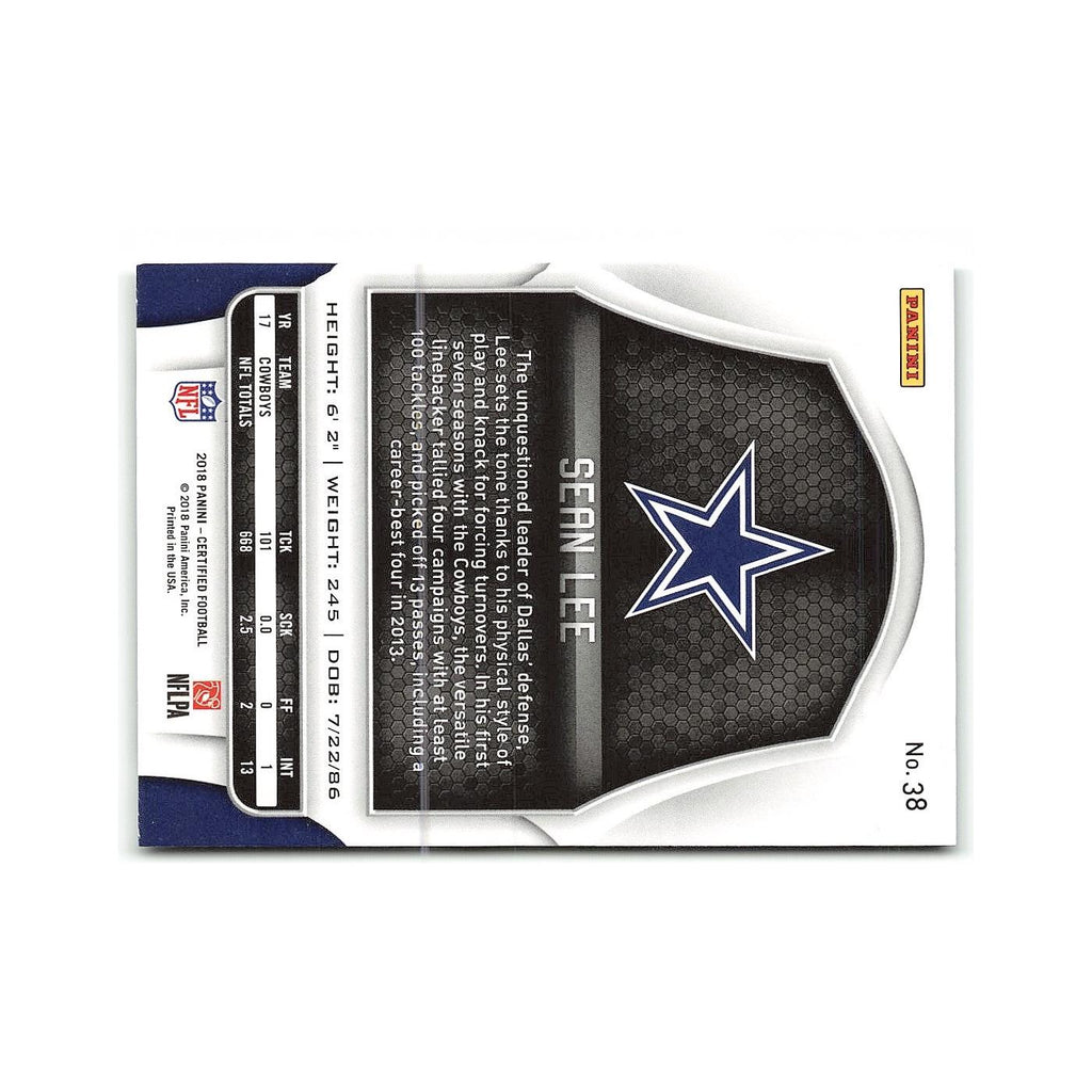 Sean Lee 2018 Panini Certified #38 Dallas Cowboys Football Card NM
