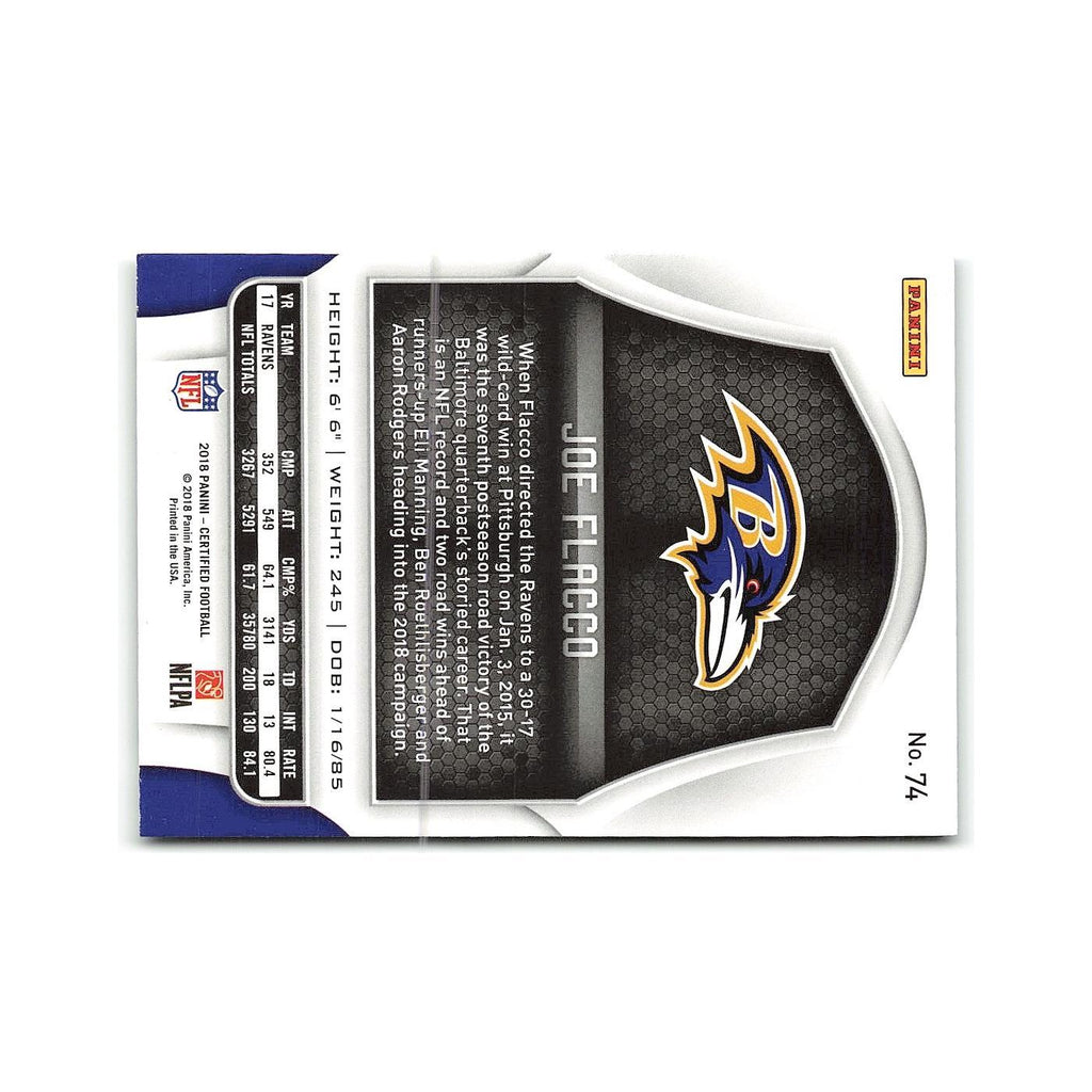 Joe Flacco 2018 Panini Certified #74 Baltimore Ravens Football Card NM