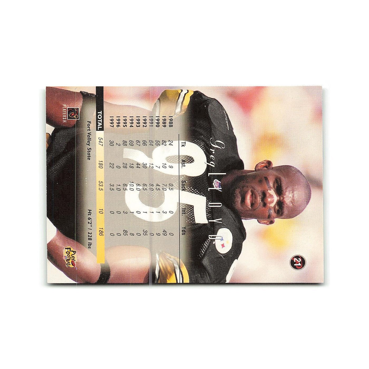 Greg Lloyd 1998 Playoff Prestige #21 Pittsburgh Steelers Football Card NM