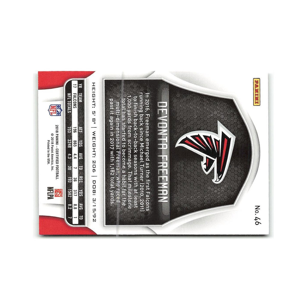 Devonta Freeman 2018 Panini Certified #46 Atlanta Falcons Football Card NM
