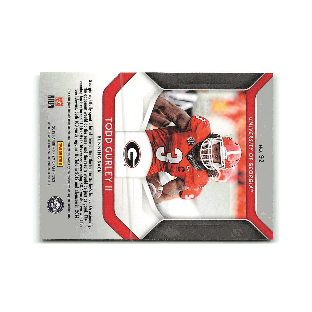 Todd Gurley II 2019 Panini Prizm Collegiate Draft Picks #92 Georgia Bulldogs NM
