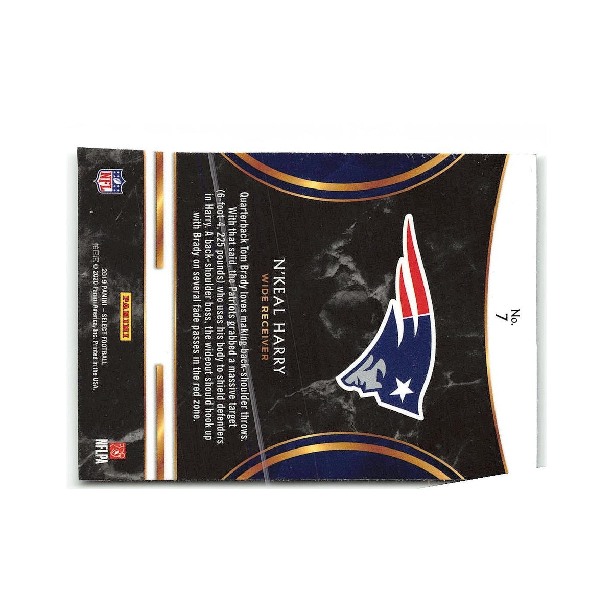 N'Keal Harry 2019 Panini Select #7 New England Patriots Football Card NM